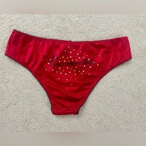 NWT Victoria's Secret Sexy Little Thing Red Silky Satin Cheeky Panties Medium M